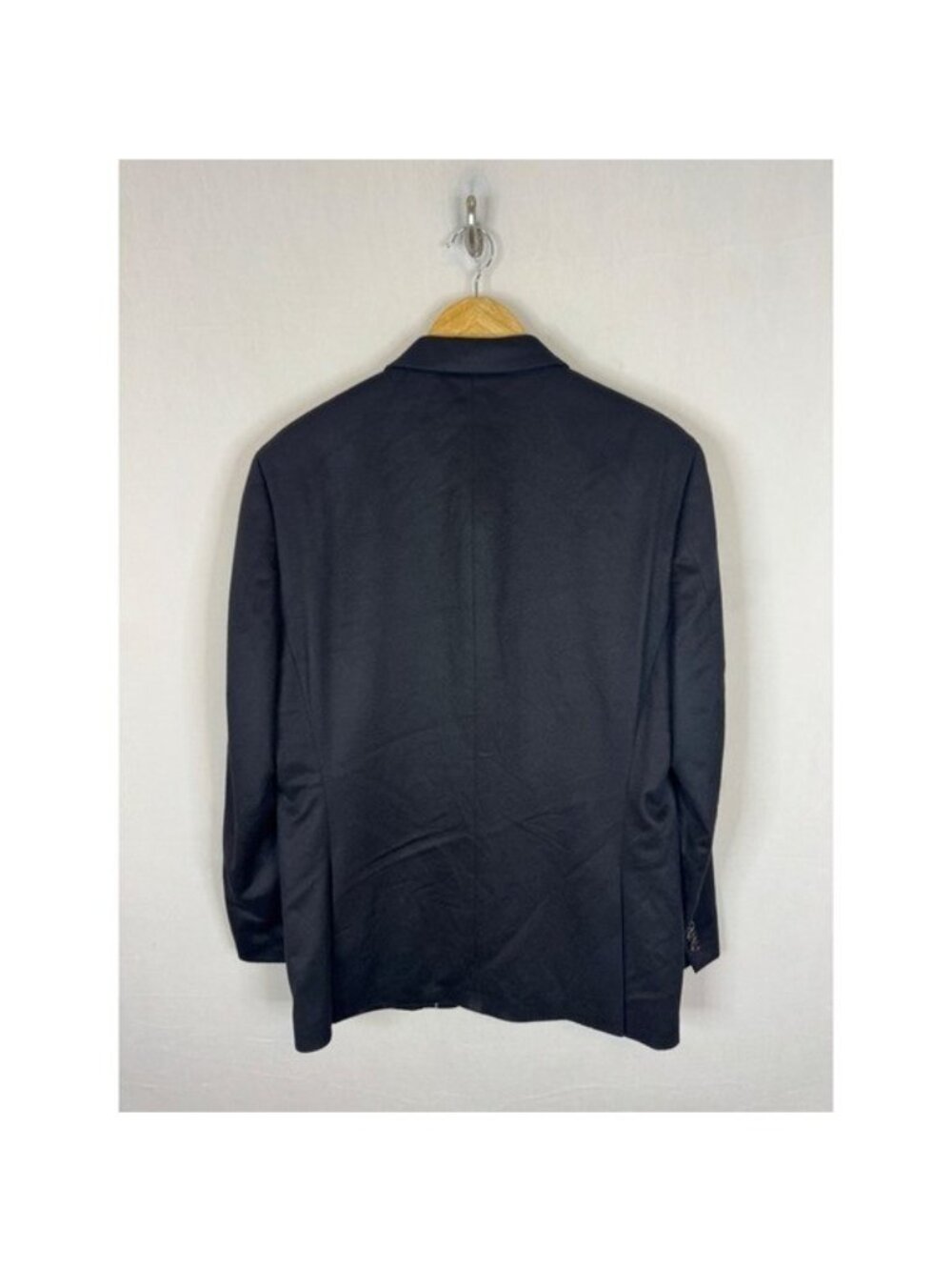 Black Cashmere Blend Men 42 Two Button Blazer Sport Coat Jacket Mens - Picture 2 of 12
